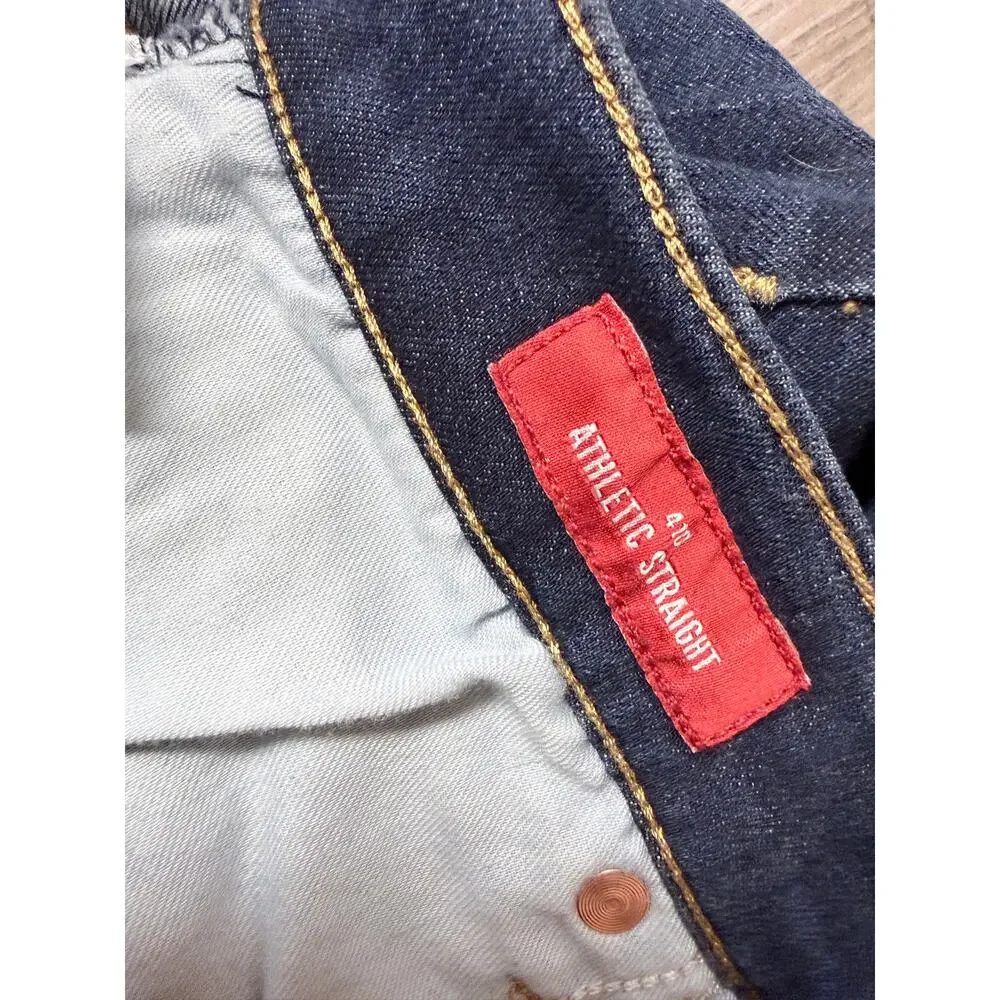 Lucky Brand 410 Athletic Straight Jeans Dark Wash 30x30 Mid Rise Stretch